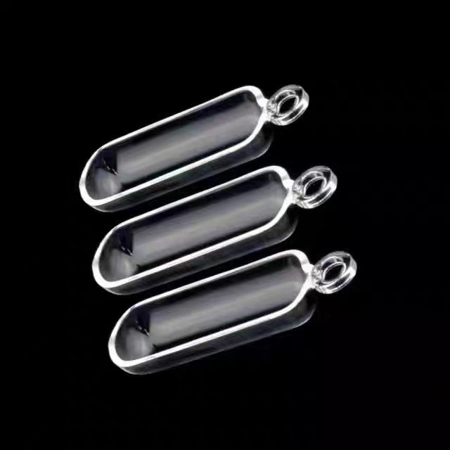 clear silica quartz boat with ring